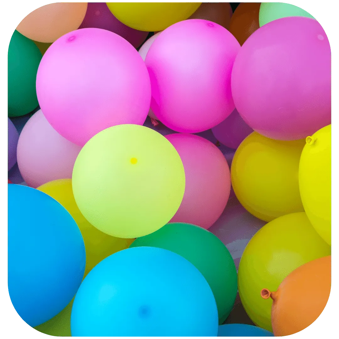 multicolor balloons first birthday party theme